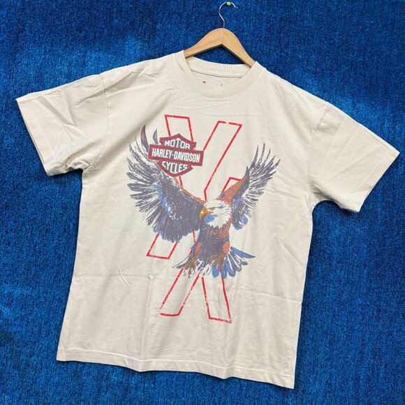 Harley-Davidson Motorcycle x Machine Gun Kelly Beige T-Shirt Size Large - Picture 3 of 4